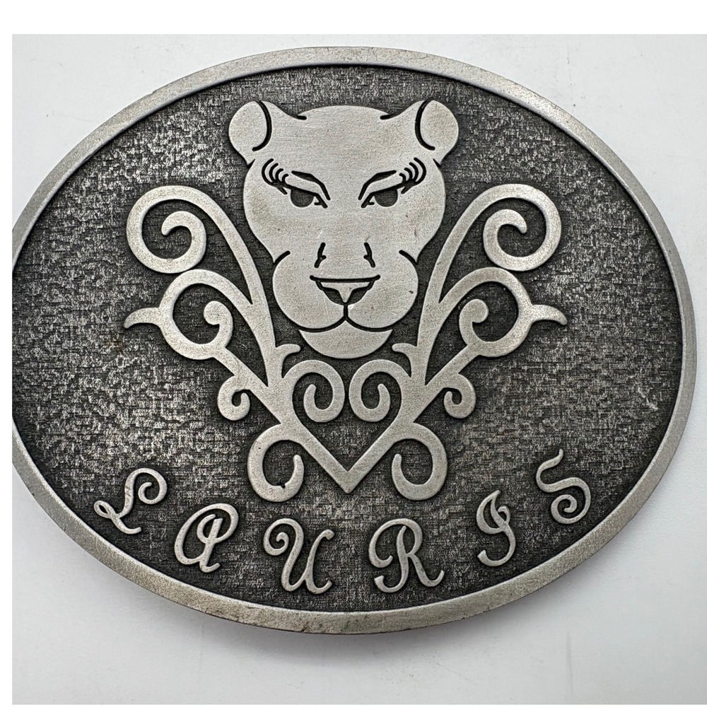 Paurss Lioness Belt Buckle Vintage Western Animal Motif Pewter Tone Metal‎